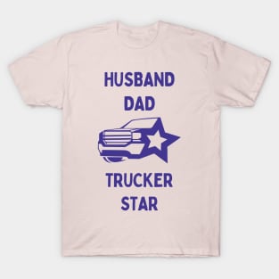 Husband Dad Trucker Star T-Shirt